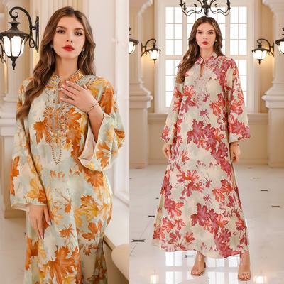 Summer Women's Breathable Printed Loose Long Maxi Dress, Casual Big Swing Beach Dress, New Arrival Wholesale Crossborder Apparel