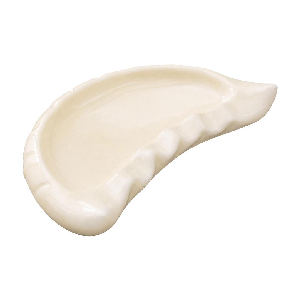 Dumpling Serving Plate Glossy with Pointed Extension Smooth Salad