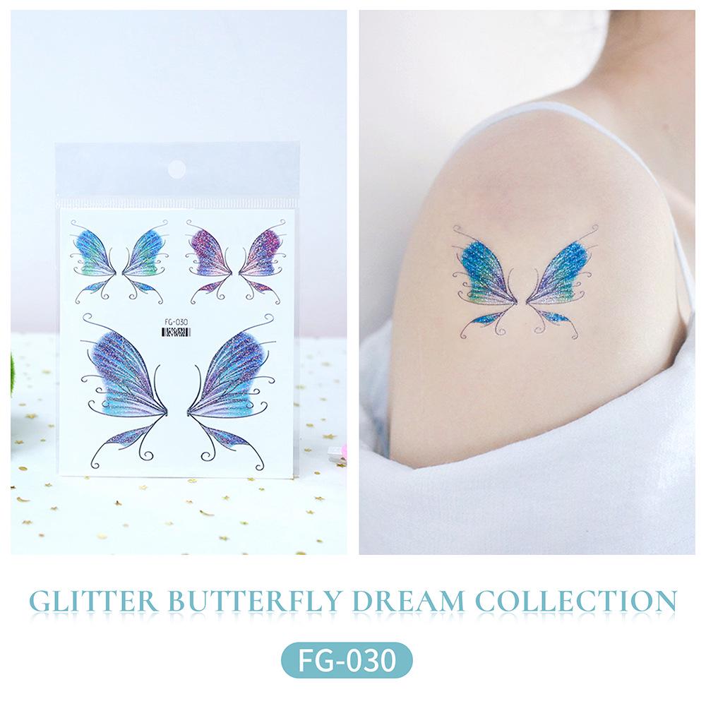 Rikalong Waterproof Glitter Butterfly Tattoo Stickers for Music Festival & Children's Face Makeup