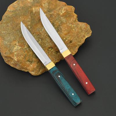 1PCS Outdoor Camping Hunting Survival Grilled Meat Cutter Tool 3CR13 Stainless Steel Blade Wooden Handle Fixed Knife