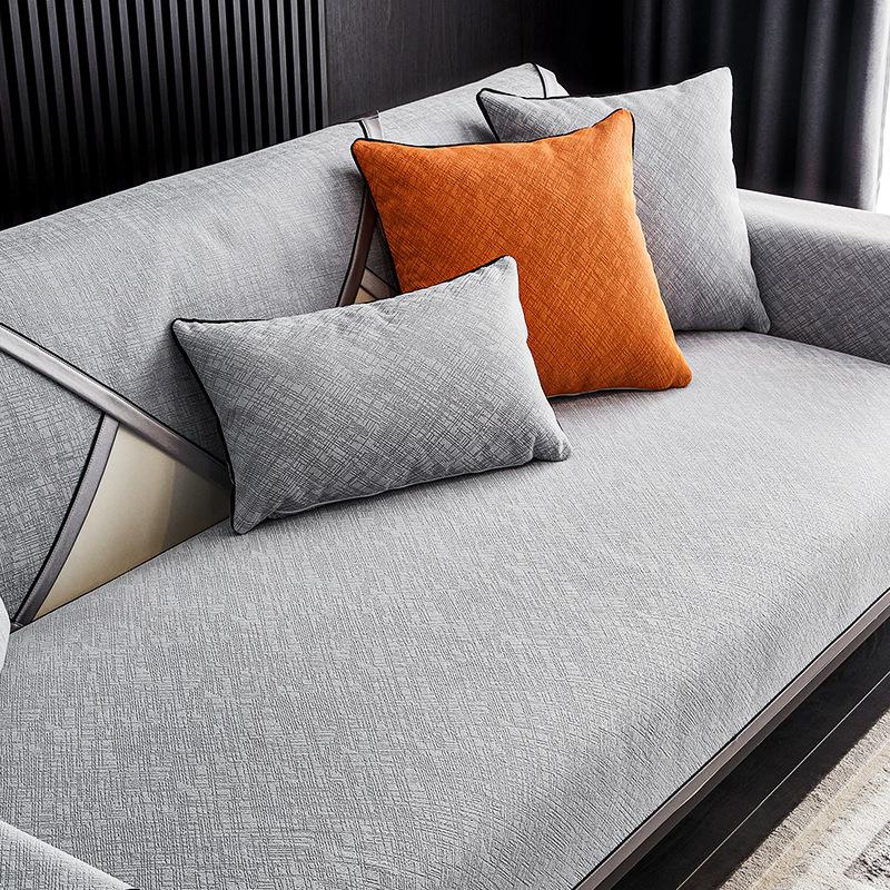 Sofakissen Modern Minimalistisch High-End Rutschfestes Sitzkissen Universell Leichter Luxus High-End Leder Sofabezug Stoffhandtuch
