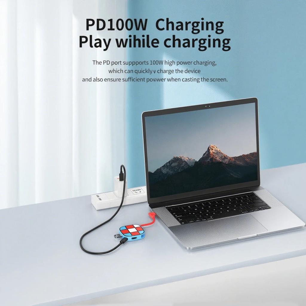 For Nintendo Switch 2 Portable 3-in-1 Docking Station Expansion Simple Type-C 4K TV Convenient HDTV & USB3.0 & PD for NS Switch2