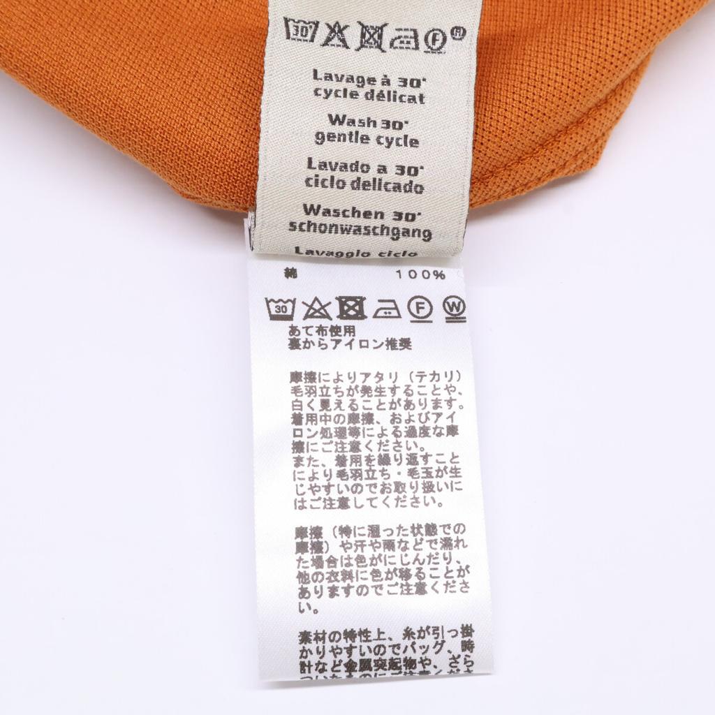 Hermes 467990HA Saddle Stitch Cotton T-Shirt Tops L OrangeUsed