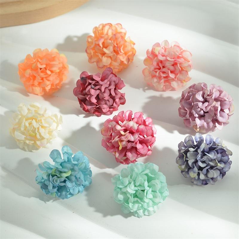 4cm Hydrangea Faux Flower Head for DIY Accessories: Clothes, Slippers, Wall Decor, Hairpins, Graduation Caps