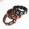 Natürliches Holz Katholischer Schmuck Jungfrau Maria Jesus Christlicher Glaube Rosenkranz Armband Religiöser Schmuck Großhandel