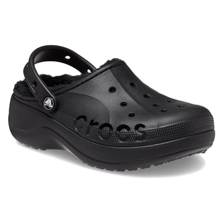 Crocs Baya Platform Clog EVA Cloud Warm Cotton 4.2cm Clogs Women Clogs Black 208708-001