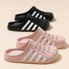 Matching Couple Hole-Pattern Sandals - Waterproof & Breathable Slip-On Slides for Summer, Lightweight Unisex Outdoor Beach Footwear with Flat Sole