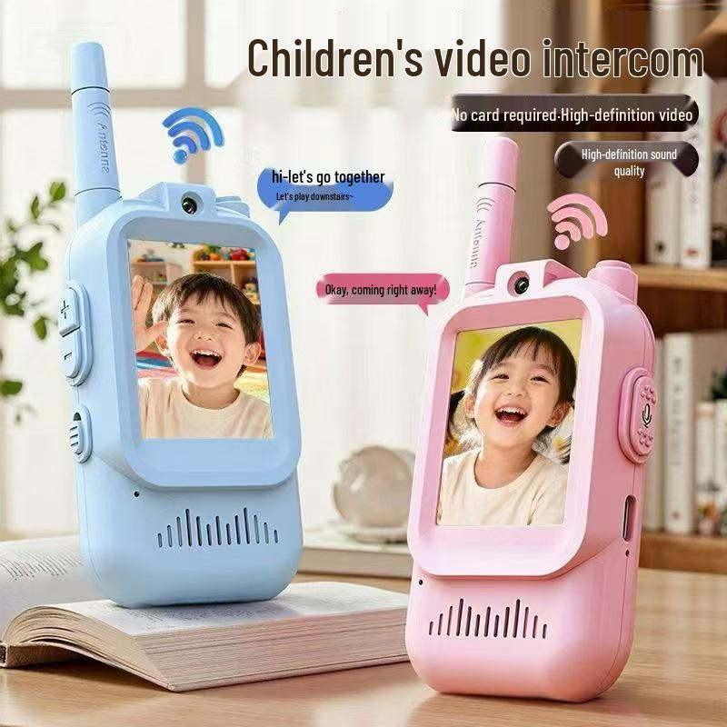 Kinder-Video-Walkie-Talkie mit großer Reichweite, Antenne und TYPE-C-Ladefunktion – Süßes interaktives Outdoor-Spielzeug mit verlängerter Akkulaufzeit