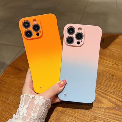 Üliõhuke raamita gradiendiga kahevärviline ümbris iPhone 16 15 Plus 14 13 Pro Max 12 11 Samsung S23 S22 Ultra Plus põrutuskindel arvuti korpuse kate