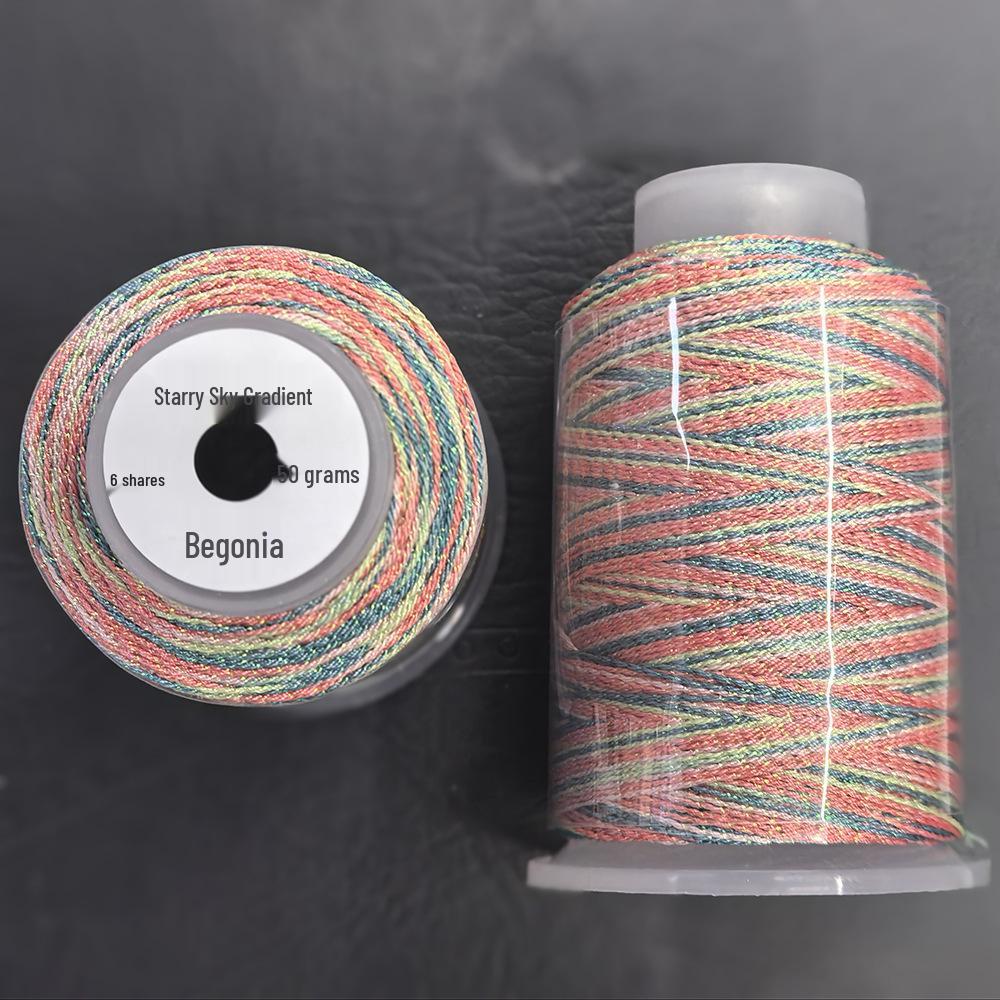 Starry Sky Gradient Yarn: 6-Strand Purple Illusion Tassel for DIY Bracelet & Handmade Weaving Accessories.