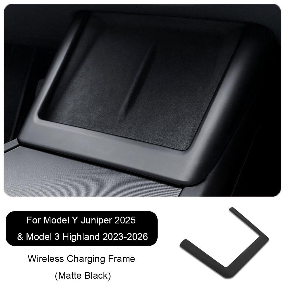 For Tesla Model Y Juniper 2025 Model 3 Highland Wireless Charging Silicone Pad Screen Protective Cover Protection Charging Frame
