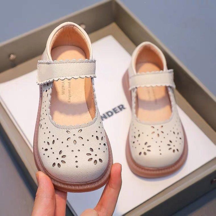 Girls Spring Summer Hollow Out Breathable Soft Sole Princess Shoes Fashion Mary Jane Flats