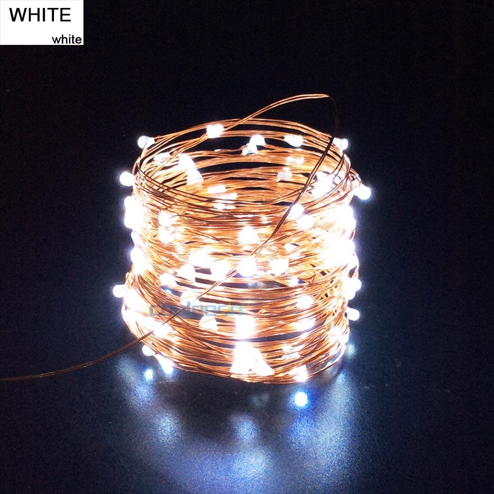 

1 м 2 м 3 м 4 м светодиодная гирлянда из медной проволоки CR2032 кнопка питание от батареек цветная светодиодная лента лампа для праздничного рождественского декора 1 meter белый