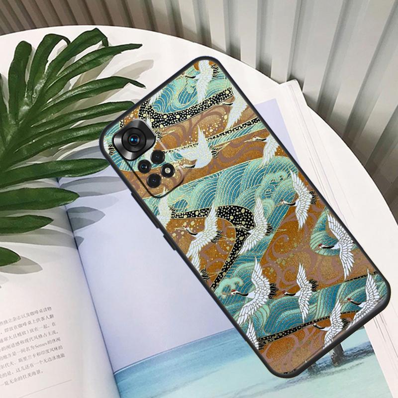 Art Crane Waves Funda For Xiaomi Redmi Note 14 10 11 12 13 15 Pro Plus Case For Redmi 15 15C 14C 12C 10C 13C