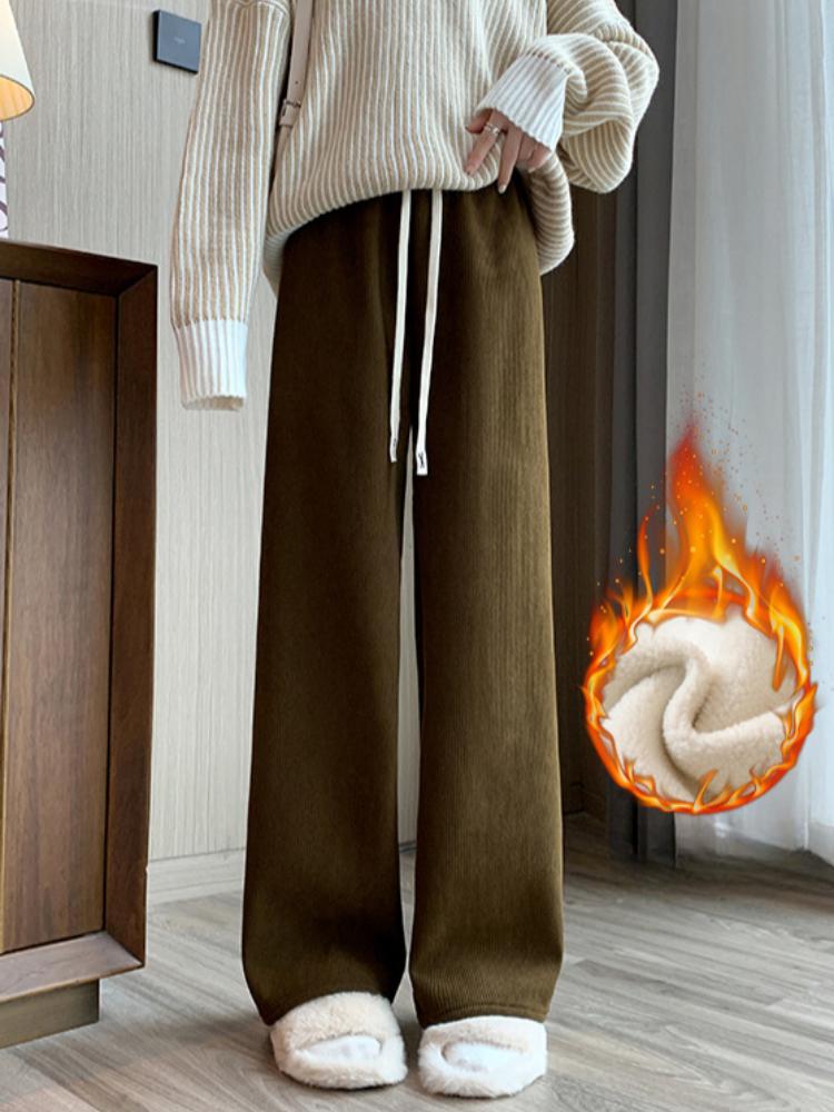 Butterfly Logo, High Waist, Loose and Flowing Figure, Casual and Loose Straight Tube, Slimming and Wide Leg Pants for Women