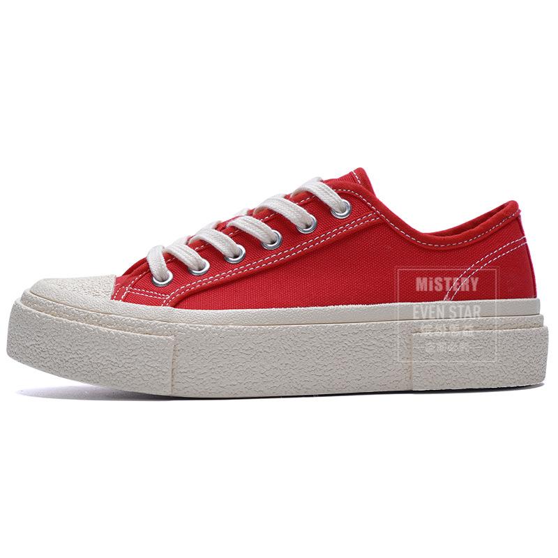 Hot sale spring new crooked brand geometric multi-layer retro canvas shoes 1301
