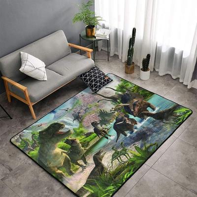 Dywan do salonu z motywem dinozaurów jurajskich, dywan 3D z dinozaurami, dywan do sypialni dla chłopców i dzieci, mata do zabawy, dywan ze zwierzęcym wzorem, wycieraczka wejściowa