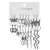 Vintage Silver Color Earrings Set for Women Long Sword Mushroom Butterfly Skeleton Snake Gothic Hang Earrings Jewelry