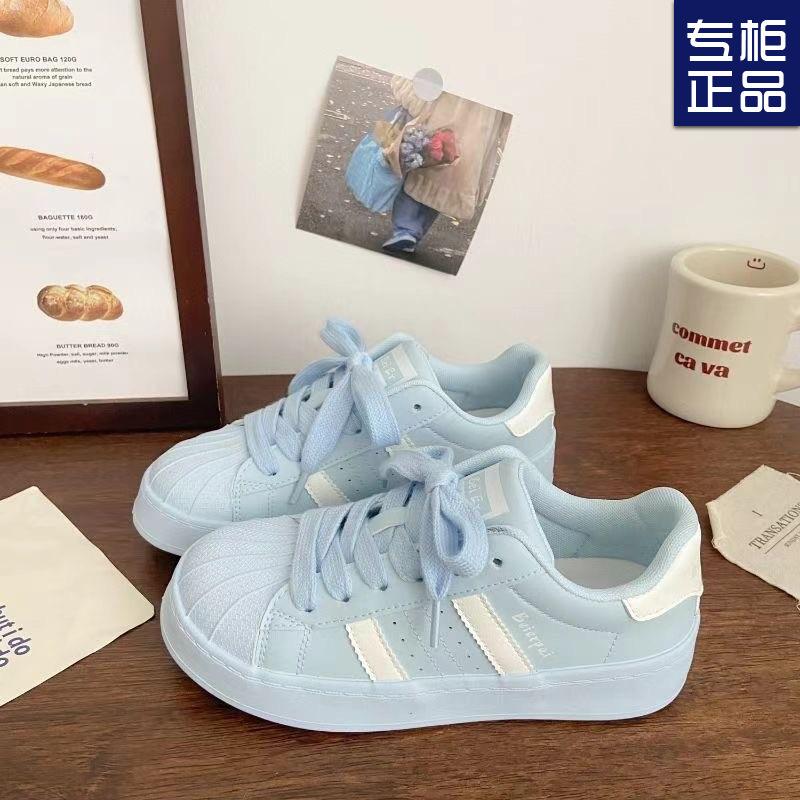 

Shell head casual student board shoes spring new blue campus style versatile niche shoes children 35 синій