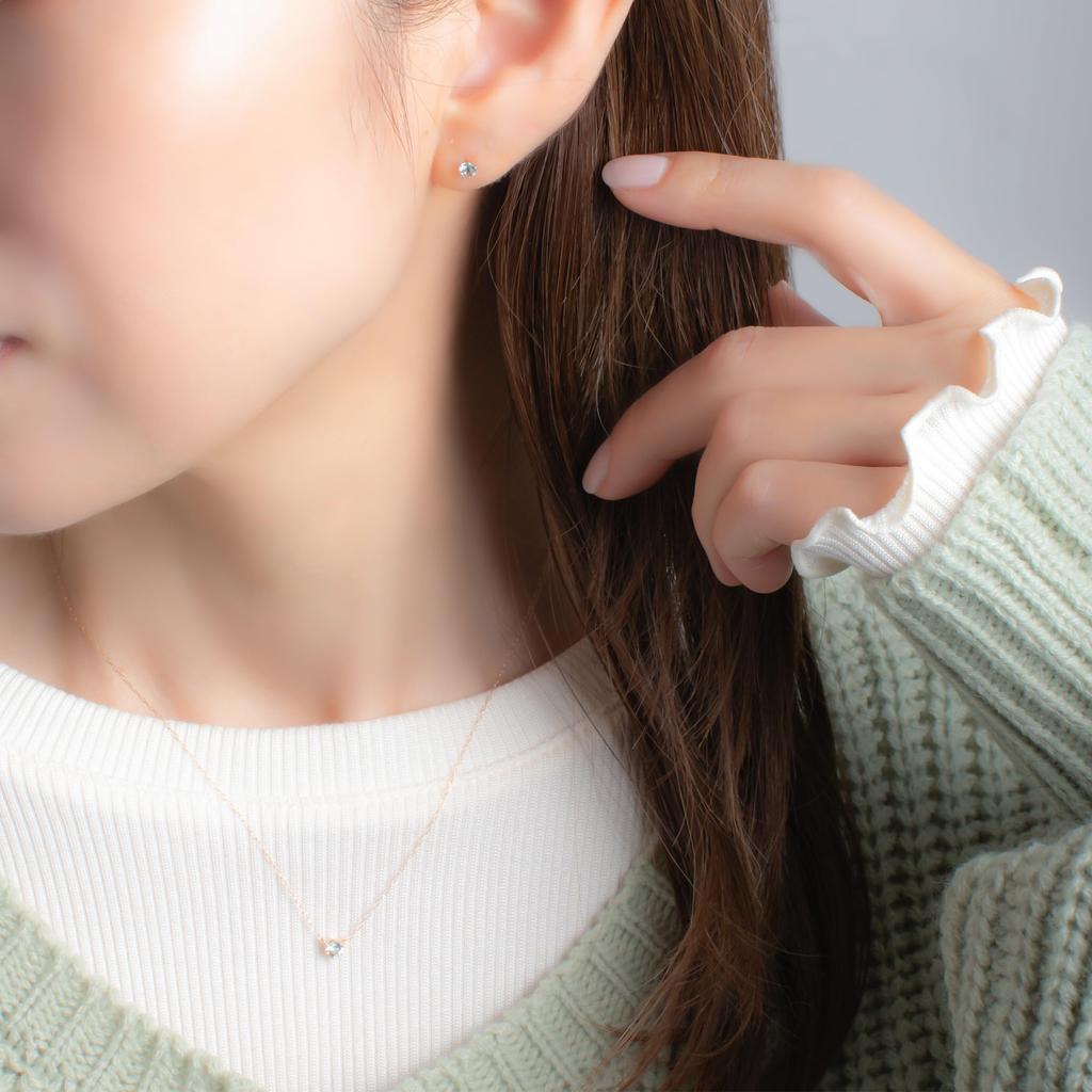 ESTELLE March Birthstone Aquamarine Necklace in 18K Pink Gold [WEB Exclusive] (0351-9585-0017-0000)