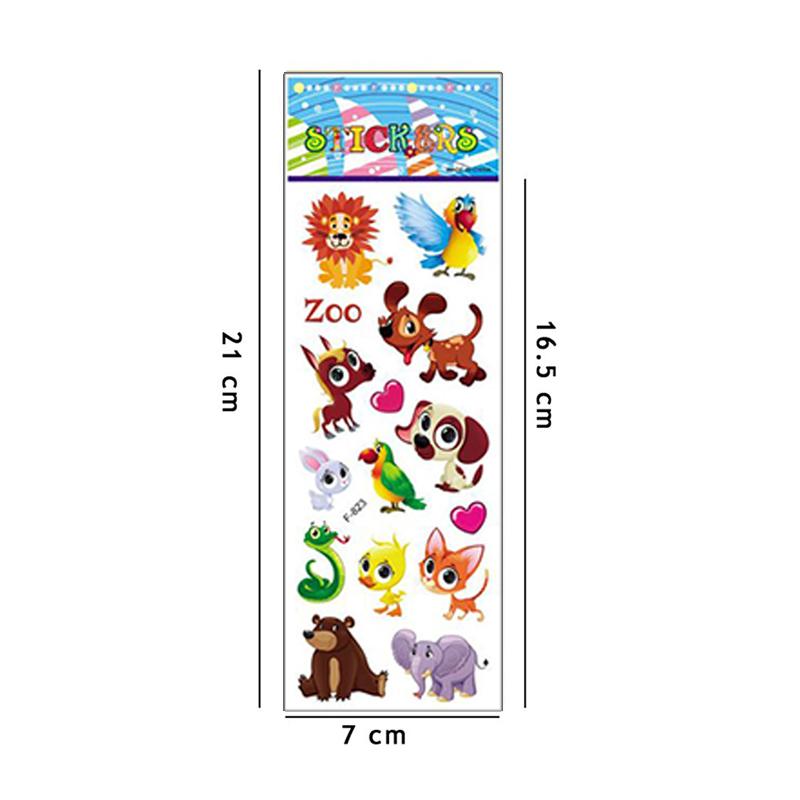 6/12/24 Pezzi Adesivi 3D a Bolle Stile Animale Cartone Animato Adesivi Giocattolo per Bambini Riutilizzabili per Regalo di Compleanno Natale Capodanno per Bambini TMZ