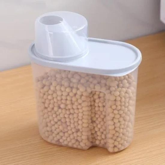 Plastic Storage Box with Measuring Cup Sealed Five Grain and Miscellaneous Grain Tank S/L