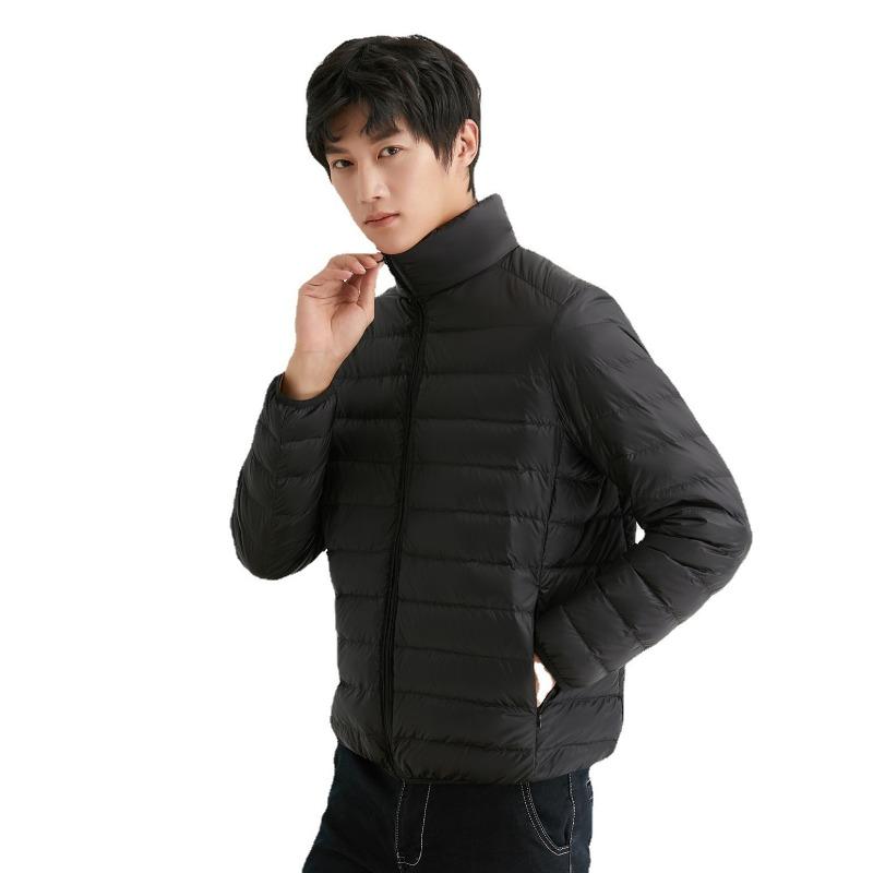 ikTok Light and Thin Down Jacket Men's Hooded Down Winter Coat Thickened Large Size Men's Coat