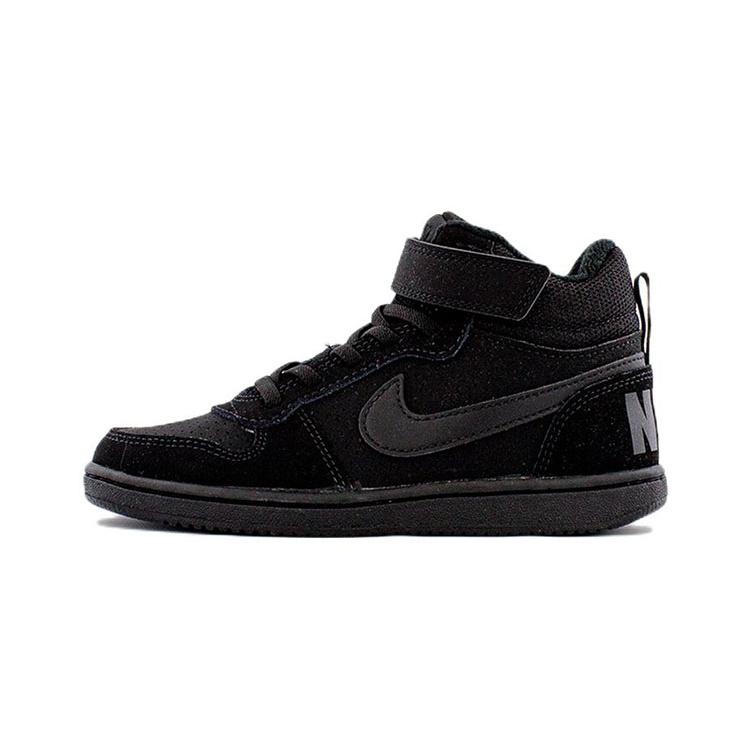 (GS) Nike Court Borough Mid  Triple Black  Kids  870026-001 EU 28