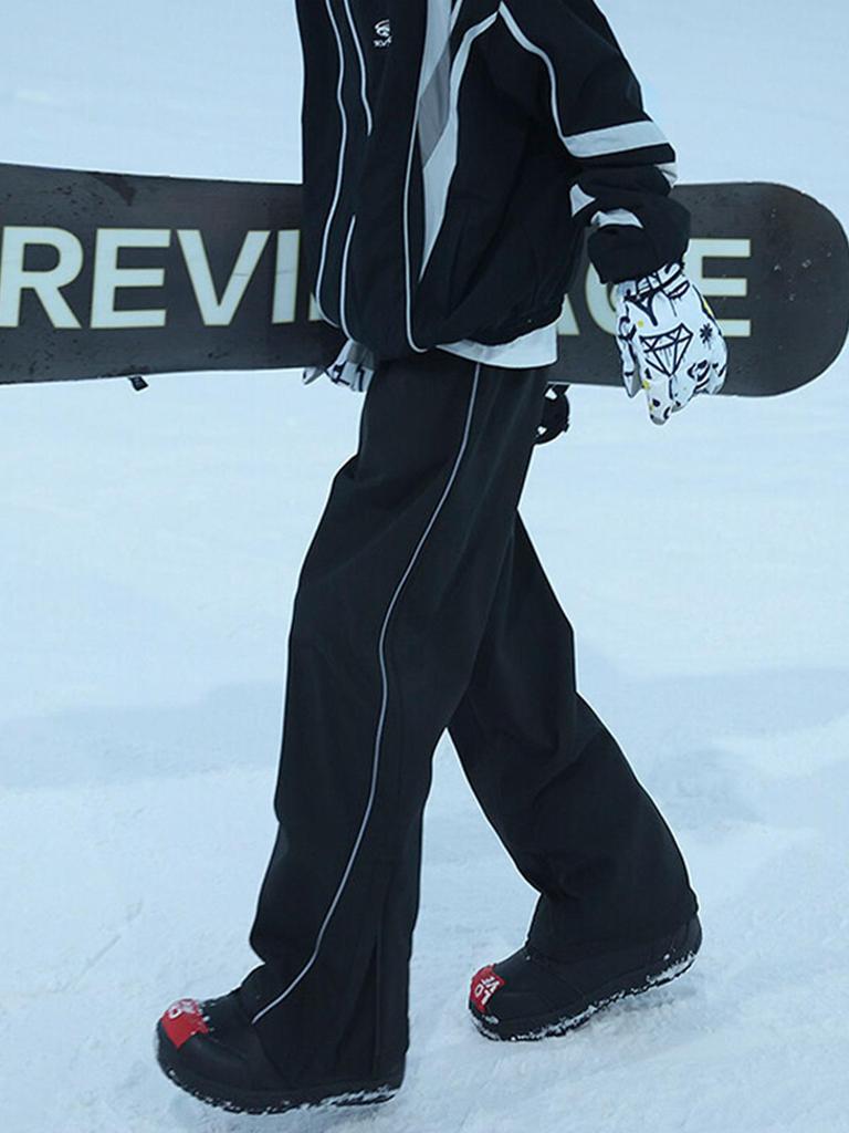 Mit Fleece gefütterte Skihose für Damen & Herren: Winddichte, Wasserdichte, Schneesichere Winter-Shell