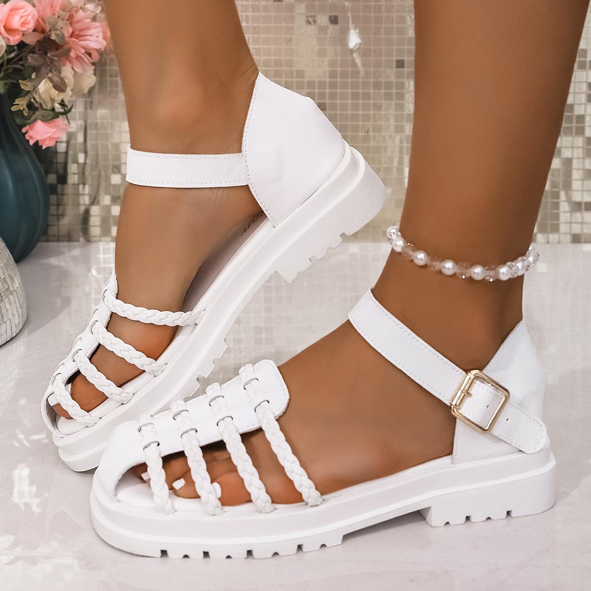 

2026 New Summer Fashion Gladiator Women Sandals Band Cross-tied Platform Sandals Female Peep Toe Rome Designer Sexy Shoes Ladies 35