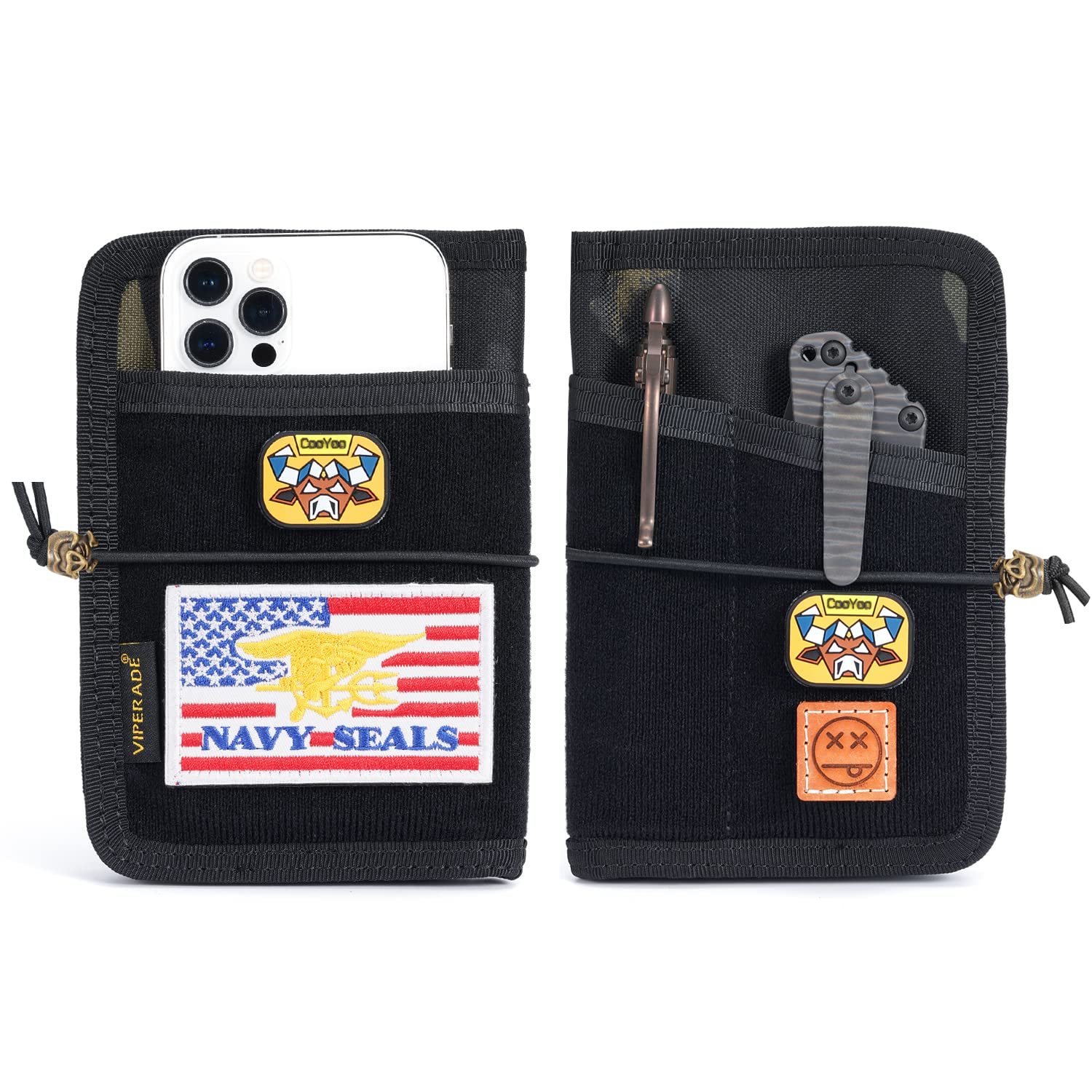 

VIPERADE VE11 Карманный блокнот EDC Кошелек Маленький блокнот Нейлоновая обложка для блокнота для полевого использования EDC Органайзер-чехол с местом для DIY-патча Чехол, Обложка,