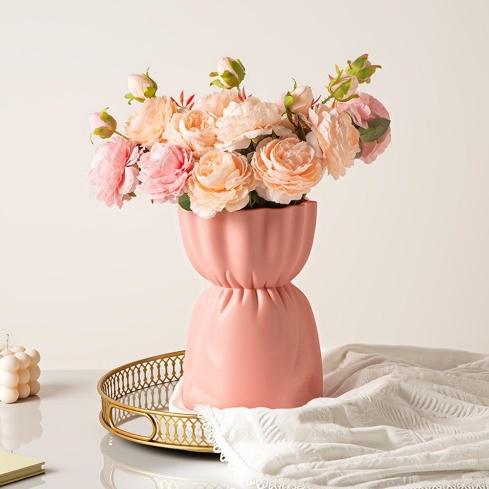 Solid Color Water Cultivation Vase Plastic Flower Arrangement Vase Creative Bouquet Vase