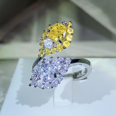 Color Treasure Series High-grade Yellow Diamond Ring Girl Luxury Temperament Index Ring