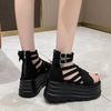 Fashion Summer Sandals 8CM Wedge Heels Sneakers New  Women Beach Flip Flop High Platform Casual Sandals Breathable Walking Slippers