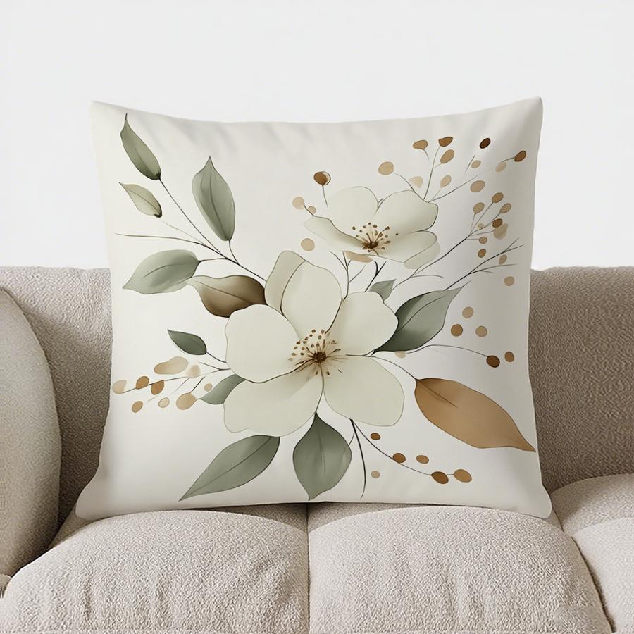 Home Decor Elegant Leafy Pattern Throw Pillow Cover Pattern Cushion Cover Suitable For Sofa Bedroom Car Pillow Cover