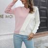 Women's Contrast Color Twisted Three-dimensional Sweater Women's Loose Autumn And Winter Long-sleeved Knitted Sweater