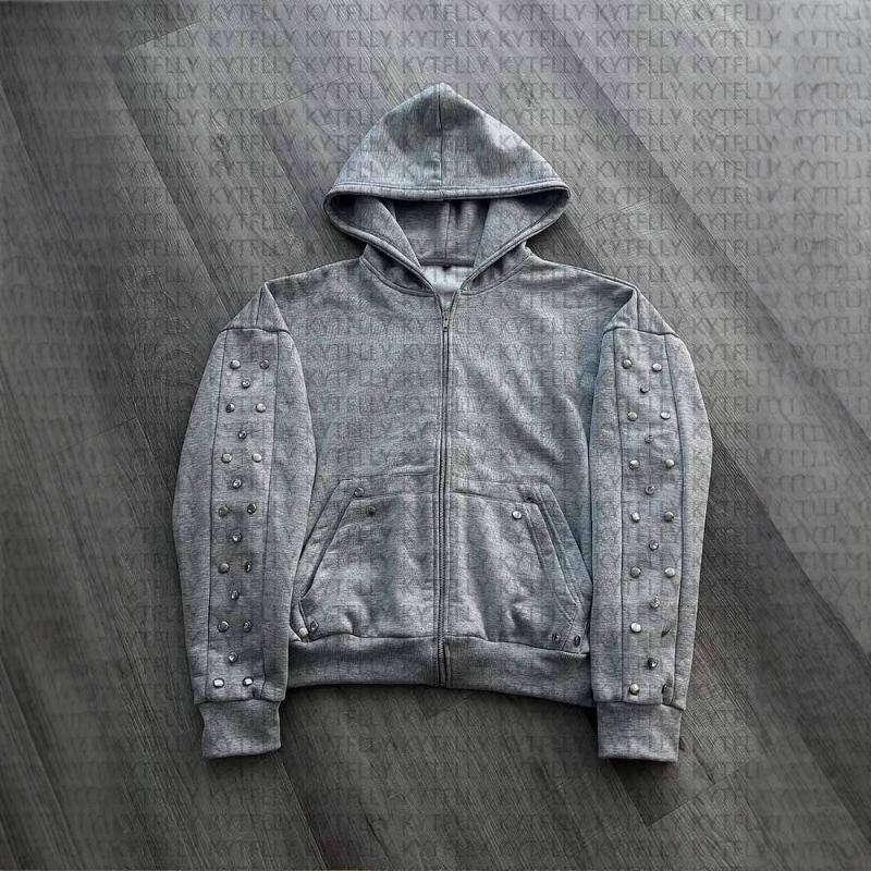 European and American Y2K Casual Trend Solid Color High Street Cardigan Sweatshirt