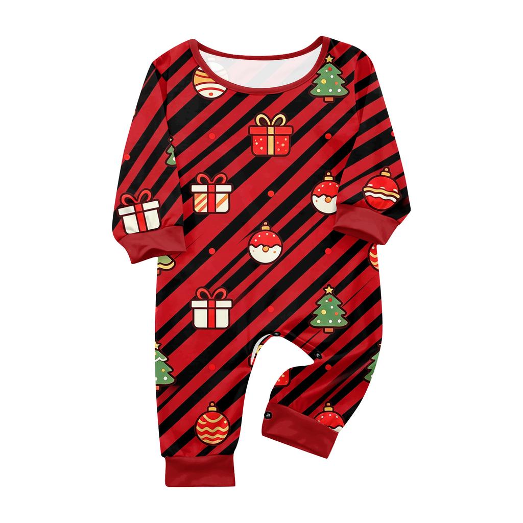 Family Matching Christmas Pajamas Set Long Sleeve Neck Shirt and Pants for Boys Girls Holiday Wear