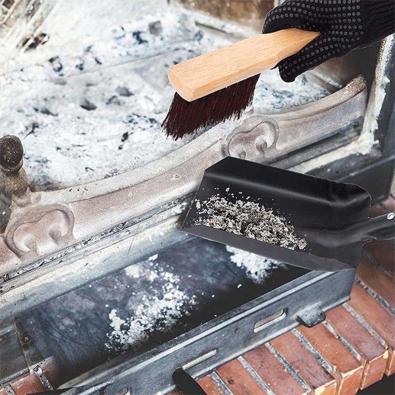 3PCS/SET Gloves Daily Necessities Iron Convenient Cleaning Kit Tidy Fireplace Tool Stove Brush Clean Iron Shovel