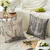 Gray-brown Sailing Anchor Shape Cushion Cover Natural Linen Organic Fabric Double-Sided Printing Breathable For Home Decor