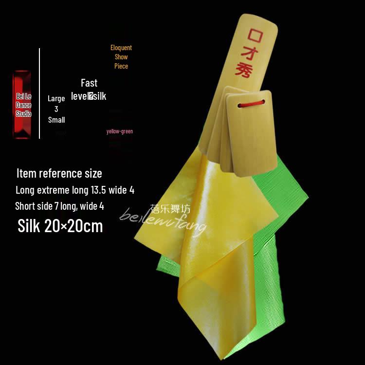Small Square Towels for Adult Performance and Kindergarten Dance Props: Bamboo Clappers and Silk Ribbons for Eloquence Training