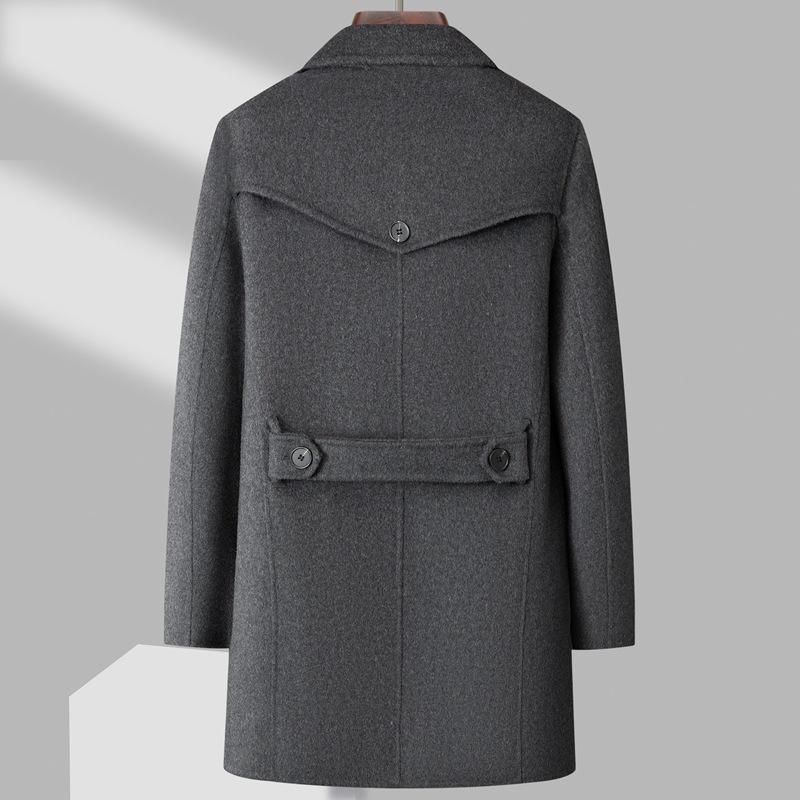 Осенне-зимнее мужское шерстяное пальто ручной работы с двумя сторонами — фото 3