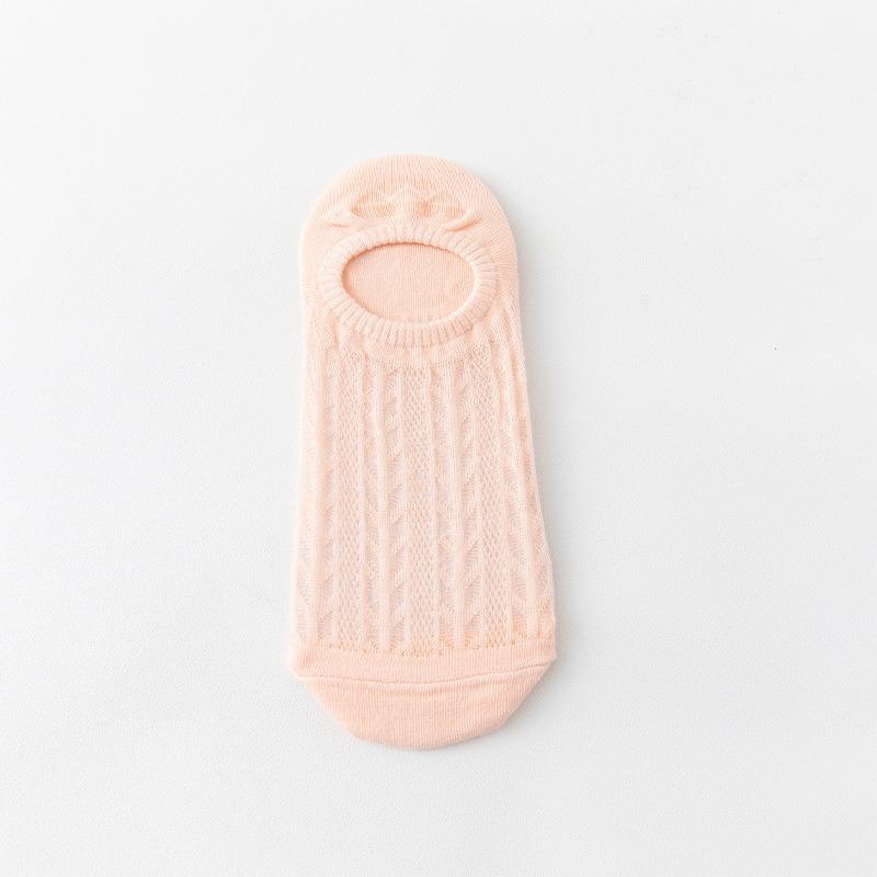 

Женские весенне-летние тонкие простые сетчатые однотонные дышащие носки-невидимки с мелким вырезом 1 pair розовый