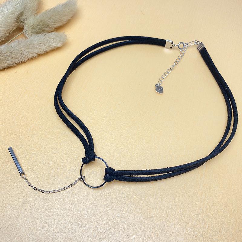 Sterling Silver Circle Choker Necklace for Women - Fashionable Collar Jewelry Accessories