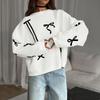 Casual Vacation Woolen Long-sleeved Sweatshirt for Women 2025 Autumn and Winter
