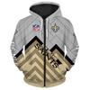 Europäischer und amerikanischer Herren- und Damen-Pullover mit Digitaldruck NFL-Fußball durchgehender Reißverschluss Kapuzenpullover, Strickjacke