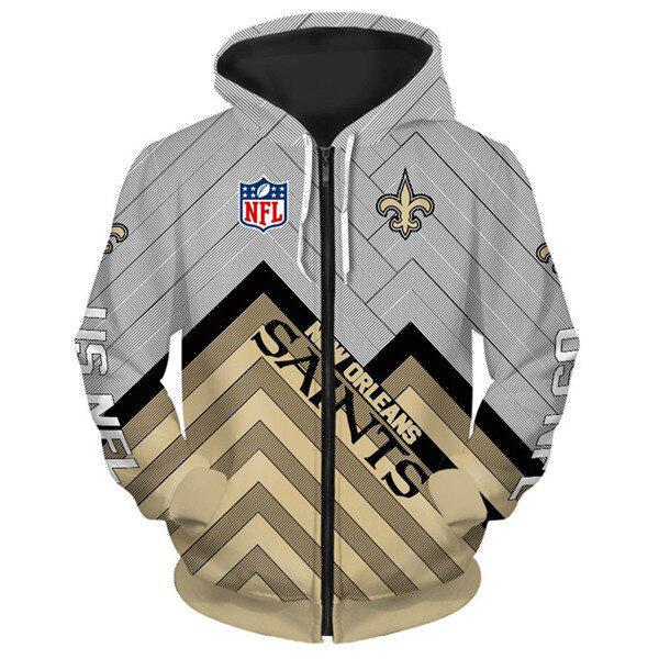 Europäischer und amerikanischer Herren- und Damen-Pullover mit Digitaldruck NFL-Fußball durchgehender Reißverschluss Kapuzenpullover, Strickjacke