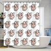 Adorable Animal Print Shower Curtain White Cow Pattern For Bathroom Decor Polyester Fabric Waterproof Bath Tassel Set