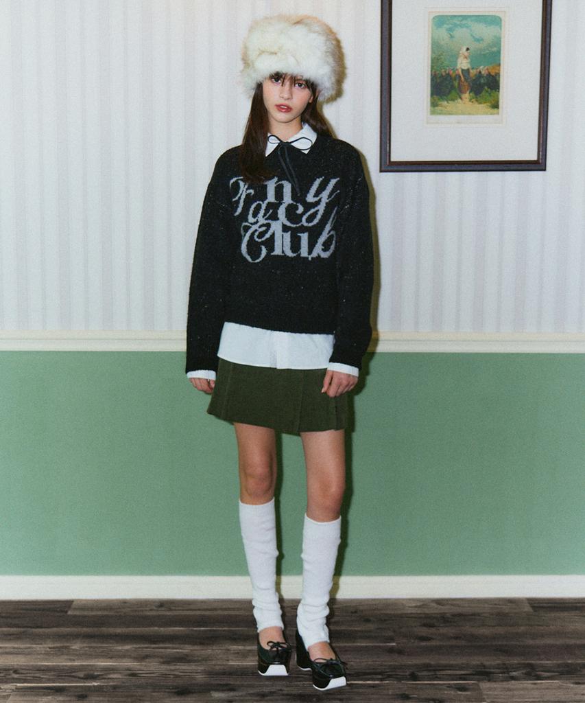 Fancy Club [Nf] Corduroy Buckle Pleated Skirt (Khaki)_F23Zc860