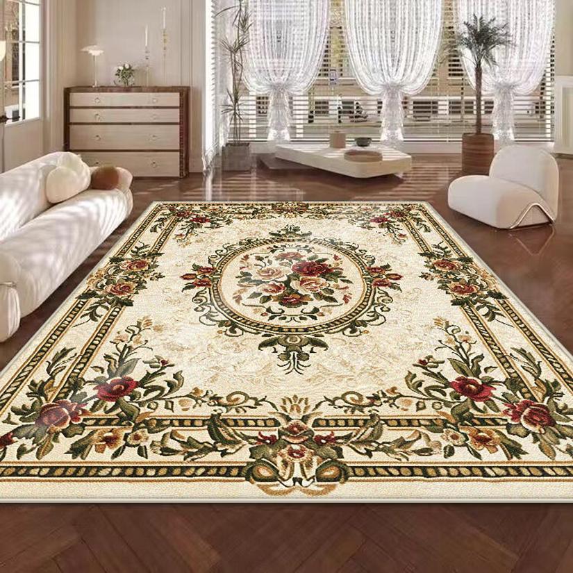 Europäisches Blumendesign Dekoration Zuhause Wohnzimmer Teppich Rutschfest Mädchenzimmer Dekor Schlafzimmer Teppich Weiche Sofa Tischmatte Leicht zu Reinigen